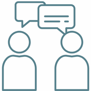 icon of two people with speech bubbles